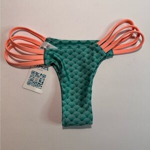 Mermaid Teal and Coral Bikini Bottom 🧜🏽‍♀️